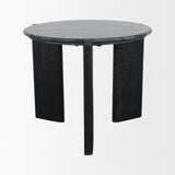Rumer Black Wood w/ Black Marble Side Table from Mercana - Luna Furniture