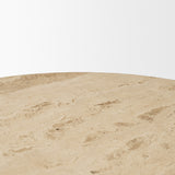Allyson 42" Light Wood Base w/ Travertine Top Dining Table from Mercana - Luna Furniture