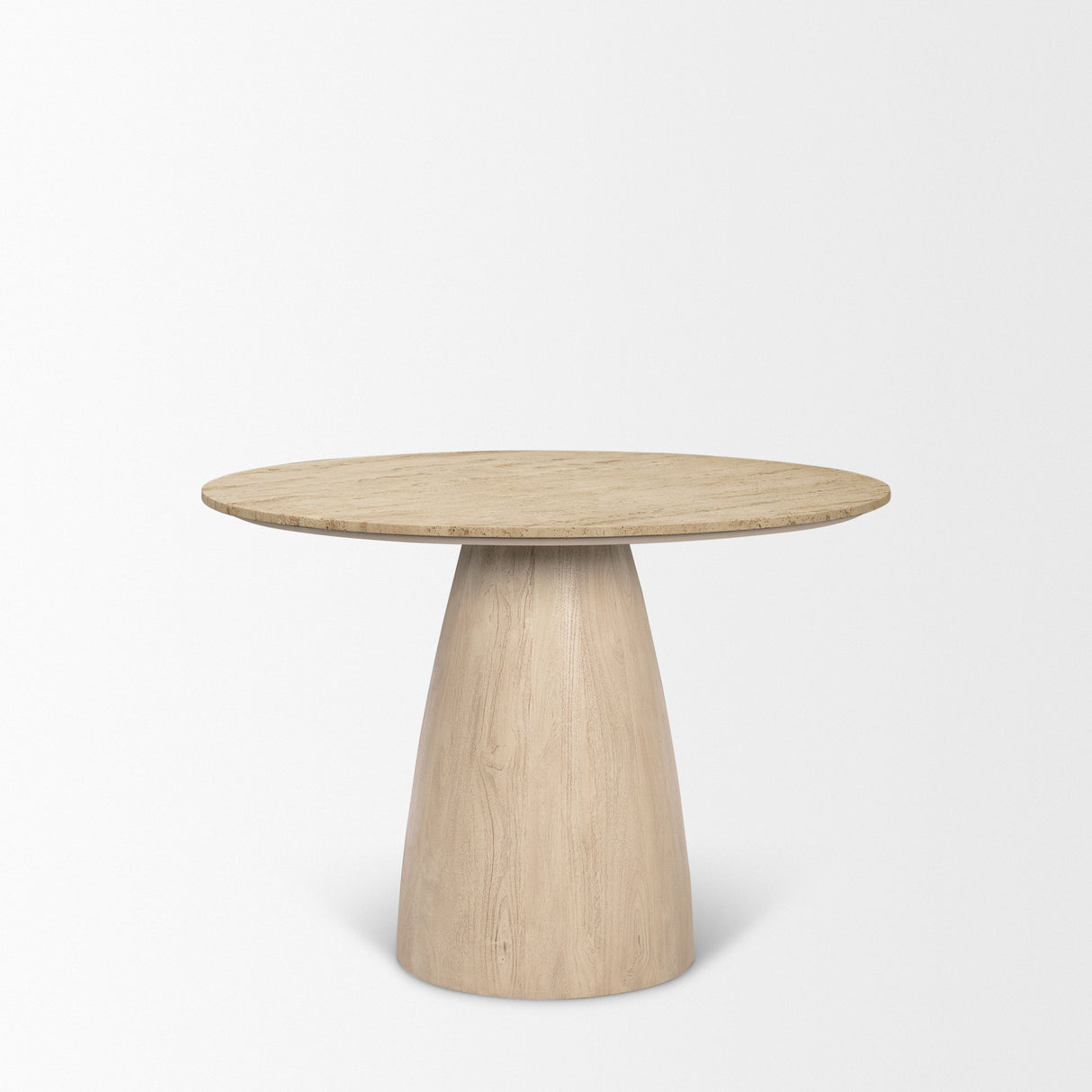 Allyson 42" Light Wood Base w/ Travertine Top Dining Table from Mercana - Luna Furniture