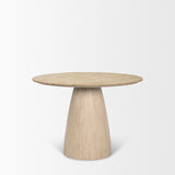 Allyson 42" Light Wood Base w/ Travertine Top Dining Table from Mercana - Luna Furniture