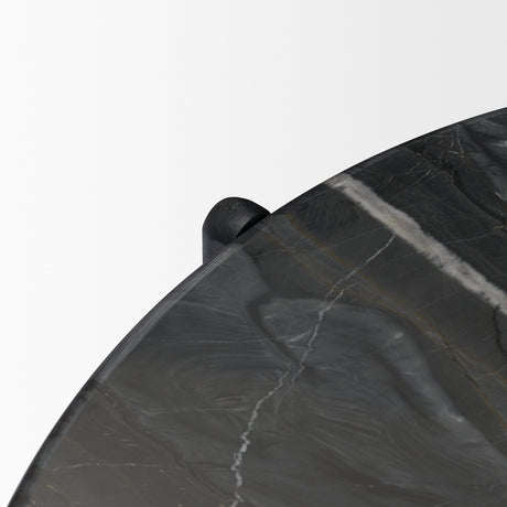 Rumer Black Wood w/ Black Marble Coffee Table from Mercana - Luna Furniture