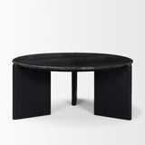 Rumer Black Wood w/ Black Marble Coffee Table from Mercana - Luna Furniture