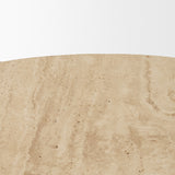 Allyson 36" Light Wood Base w/ Travertine Top Coffee Table from Mercana - Luna Furniture