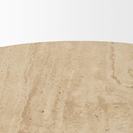 Allyson 36" Light Wood Base w/ Travertine Top Coffee Table from Mercana - Luna Furniture