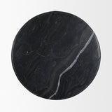Rumer Black Wood w/ Black Marble Side Table from Mercana - Luna Furniture