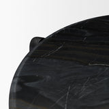 Rumer Black Wood w/ Black Marble Side Table from Mercana - Luna Furniture