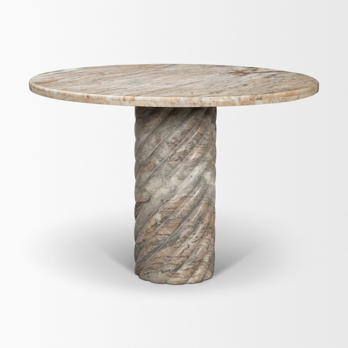 Ravello 42" Pink Marble Swirl Pedestal Base Round Dining Table from Mercana - Luna Furniture