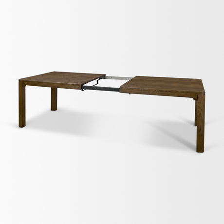 Kendrix 84" Dark Brown Oak Wood Extendable Rectangular Dining Table from Mercana - Luna Furniture