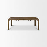 Kendrix 84" Dark Brown Oak Wood Extendable Rectangular Dining Table from Mercana - Luna Furniture