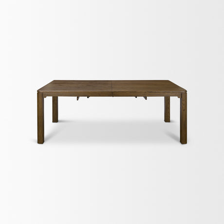 Kendrix 84" Dark Brown Oak Wood Extendable Rectangular Dining Table from Mercana - Luna Furniture