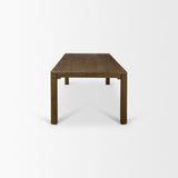 Kendrix 84" Dark Brown Oak Wood Extendable Rectangular Dining Table from Mercana - Luna Furniture
