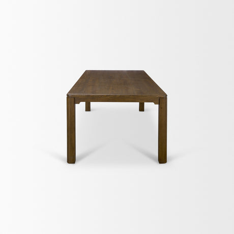 Kendrix 84" Dark Brown Oak Wood Extendable Rectangular Dining Table from Mercana - Luna Furniture