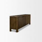Kendrix Dark Brown Oak Wood Cappuccino Marble 4 Door Closed Sideboard from Mercana - Luna Furniture