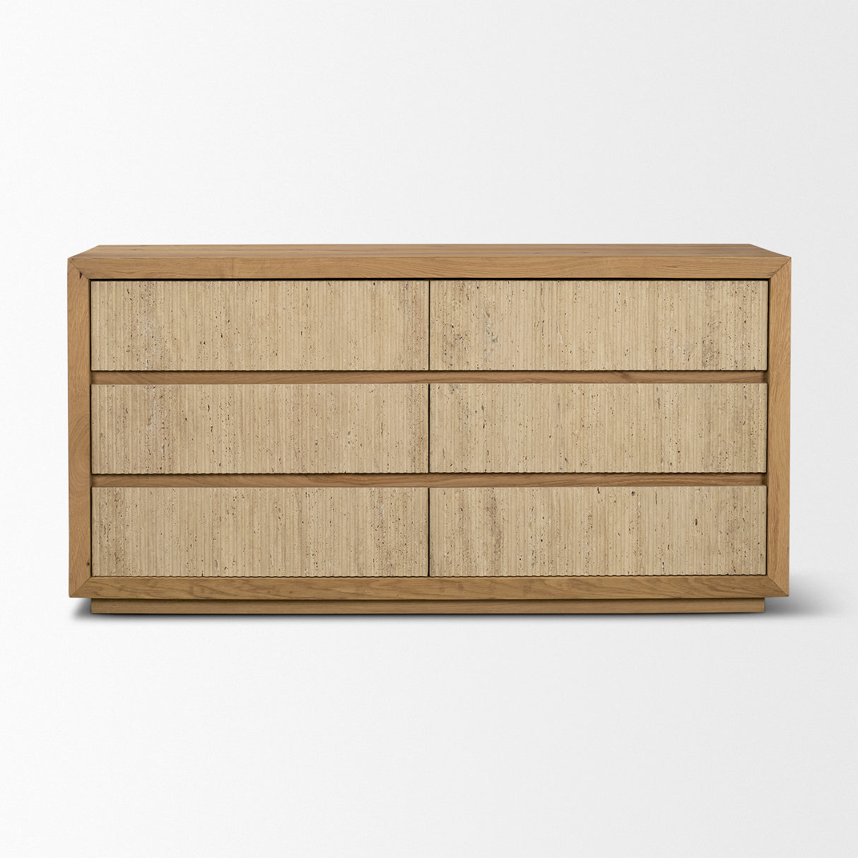 Travona Oak Wood w/ Travertine 6 Drawer Dresser from Mercana - Luna Furniture