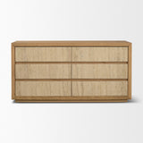 Travona Oak Wood w/ Travertine 6 Drawer Dresser from Mercana - Luna Furniture
