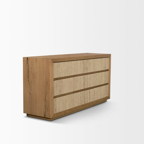 Travona Oak Wood w/ Travertine 6 Drawer Dresser from Mercana - Luna Furniture