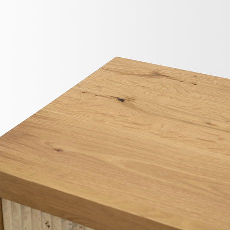Travona Oak Wood w/ Travertine 6 Drawer Dresser from Mercana - Luna Furniture