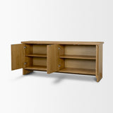 Alcott Brown Wood 4 Door Closed Sideboard from Mercana - Luna Furniture