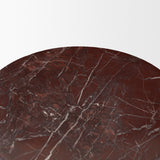 Bellancia Rosso Red Levanto Marble Pedastal Side Table from Mercana - Luna Furniture