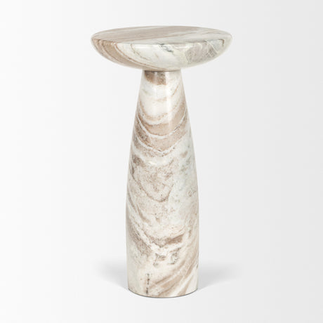 Bellancia Rosa Pink Marble Pedestal Side Table from Mercana - Luna Furniture