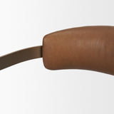 Hollyfield I Brown Leather Seat Gold Iron Frame Dining Chair from Mercana - Luna Furniture