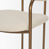 Parker I Cream Fabric Seat Gold Metal Frame Dining Chair, Set of 2 from Mercana - Luna Furniture