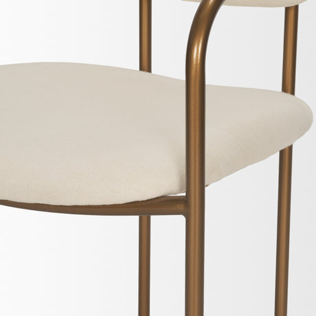 Parker I Cream Fabric Seat Gold Metal Frame Dining Chair, Set of 2 from Mercana - Luna Furniture