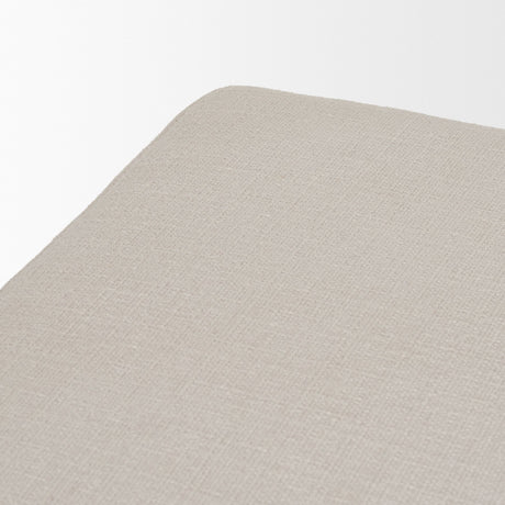 Frodo 26.5H Seat Height White Fabric Seat Black Metal Base Stool from Mercana - Luna Furniture