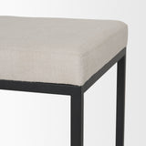 Frodo 26.5H Seat Height White Fabric Seat Black Metal Base Stool from Mercana - Luna Furniture