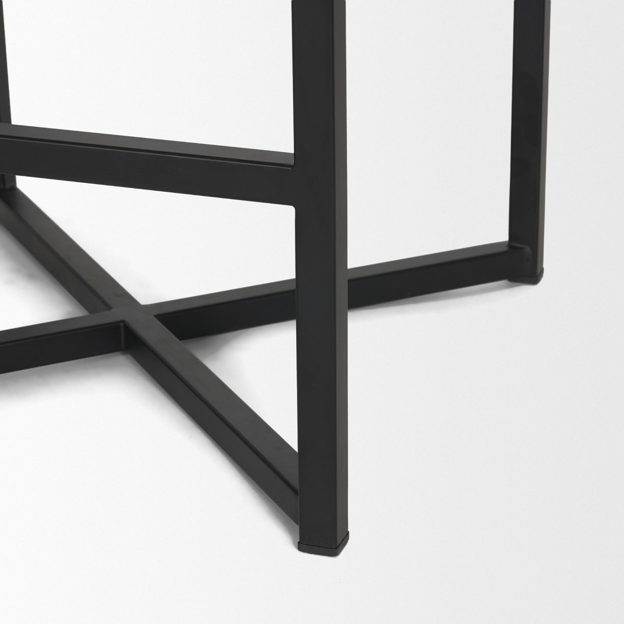 Frodo 26.5H Seat Height White Fabric Seat Black Metal Base Stool from Mercana - Luna Furniture