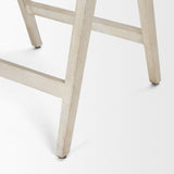 Tabitha 26.75" Seat Height Beige Fabric/Rattan Seat Blonde Wood Frame Counter Stool from Mercana - Luna Furniture