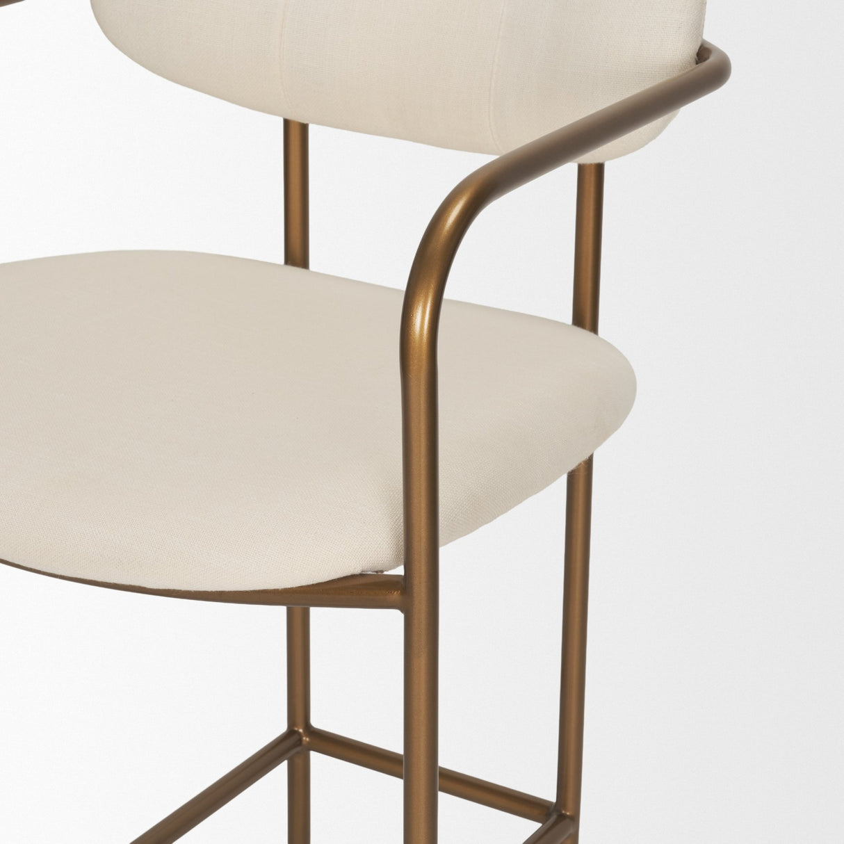 Parker Cream Fabric Seat Gold Metal Counter Stool from Mercana - Luna Furniture