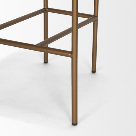 Parker Cream Fabric Seat Gold Metal Counter Stool from Mercana - Luna Furniture