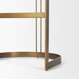 Hollyfield II Brown Leather Seat Gold Metal Base Bar Stool from Mercana - Luna Furniture