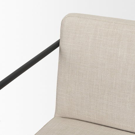 Stamford 36.5" Light Beige Upholstered Seat w/ Wood Back, Metal Frame Counter Stool from Mercana - Luna Furniture