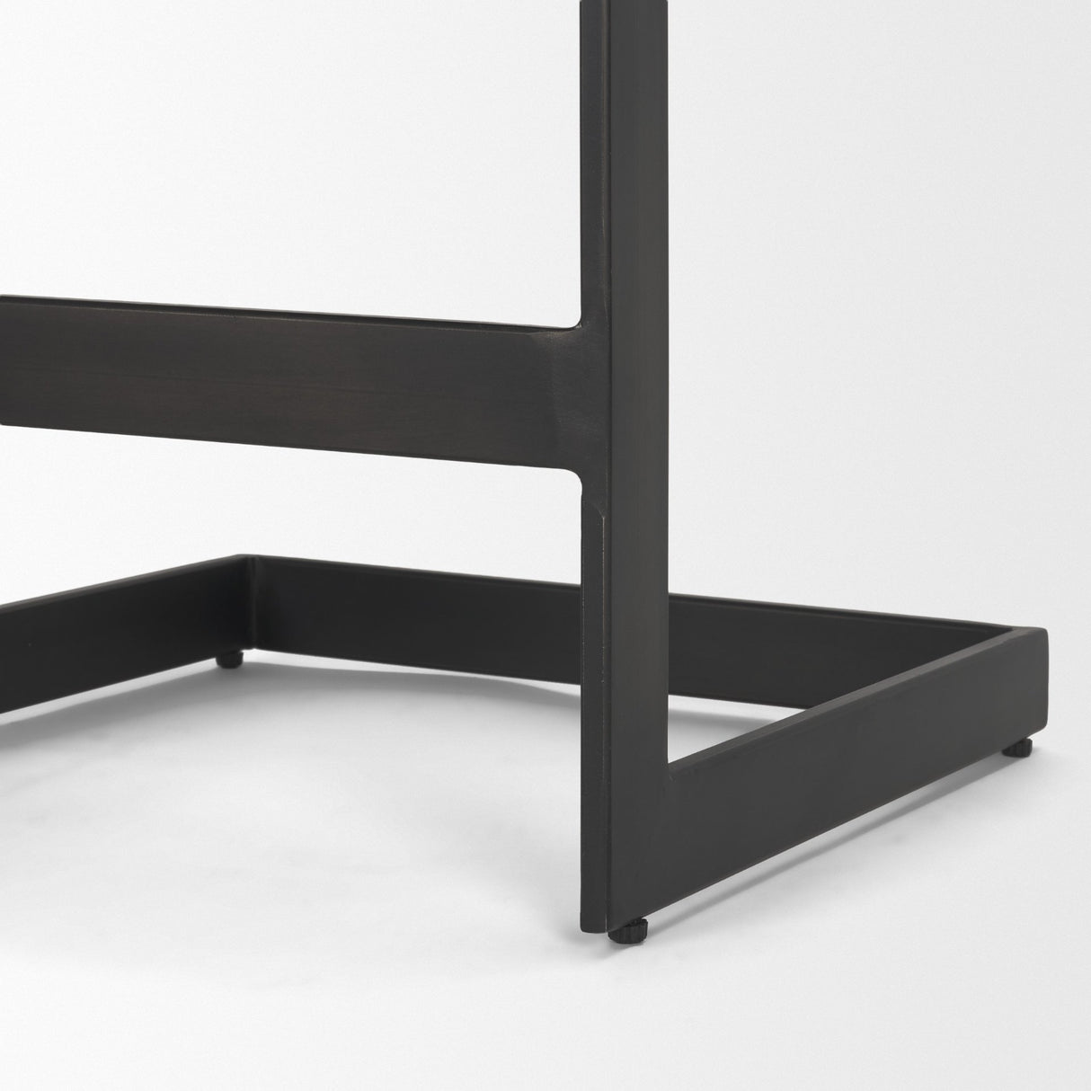 Kiran 17L x 17W x 26H Black Wood W/ Black Metal Base C-Shape Counter Stool from Mercana - Luna Furniture