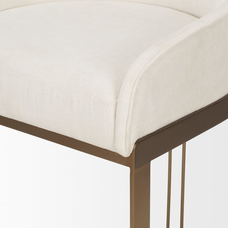 Hollyfield II Cream Fabric Seat W/ Gold Metal Base Counter Stool from Mercana - Luna Furniture