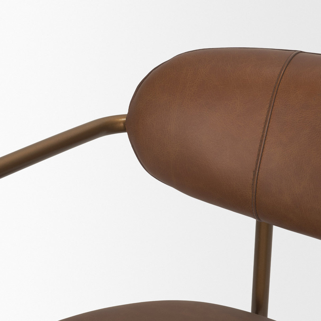 Parker Brown Leather Seat Gold Metal Frame Dining Chair, Set of 2 from Mercana - Luna Furniture