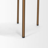 Parker Brown Leather Seat Gold Metal Frame Dining Chair, Set of 2 from Mercana - Luna Furniture