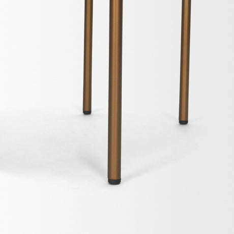 Parker Brown Leather Seat Gold Metal Frame Dining Chair, Set of 2 from Mercana - Luna Furniture