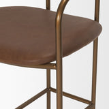 Parker Brown Leather Seat Gold Metal Counter Stool from Mercana - Luna Furniture
