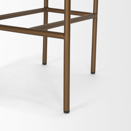 Parker Brown Leather Seat Gold Metal Counter Stool from Mercana - Luna Furniture