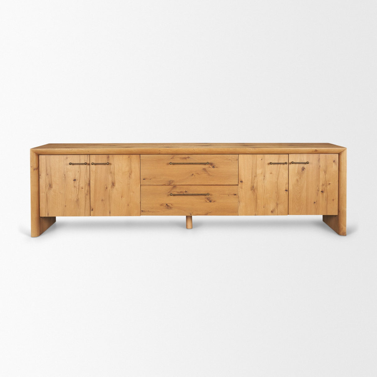 Belford 94" Light Brown Oak Wood Media Console from Mercana - Luna Furniture