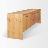 Belford 94" Light Brown Oak Wood Media Console from Mercana - Luna Furniture