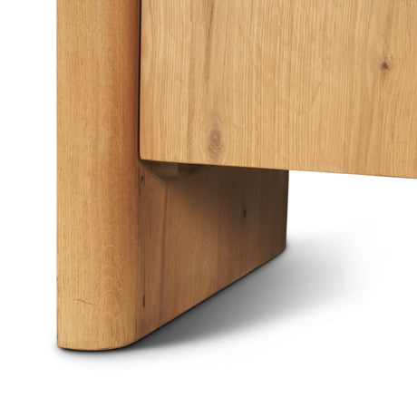 Belford 94" Light Brown Oak Wood Media Console from Mercana - Luna Furniture