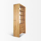 Belford 2-Door Open Light Brown Oak Wood Shelving Unit from Mercana - Luna Furniture