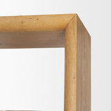 Belford 2-Door Open Light Brown Oak Wood Shelving Unit from Mercana - Luna Furniture