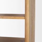 Belford 2-Door Open Light Brown Oak Wood Shelving Unit from Mercana - Luna Furniture