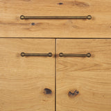 Belford 2-Door Open Light Brown Oak Wood Shelving Unit from Mercana - Luna Furniture