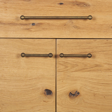 Belford 2-Door Open Light Brown Oak Wood Shelving Unit from Mercana - Luna Furniture
